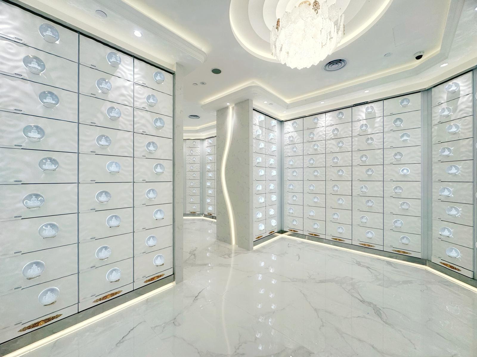 Elegant columbarium niche environment at Thian Leng Temple Singapore
