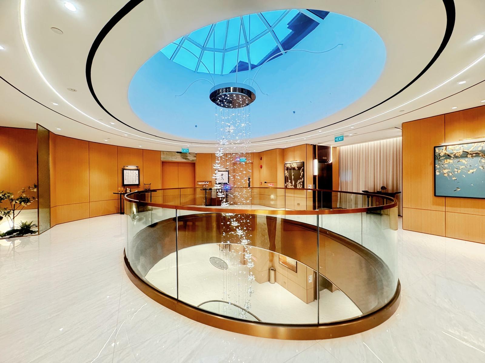 Modern interior architecture at Thian Leng Temple Singapore