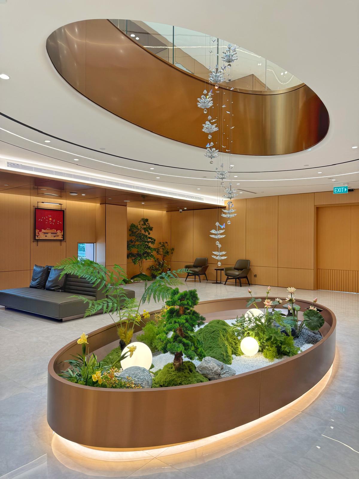 Interior environment at Thian Leng Temple Singapore