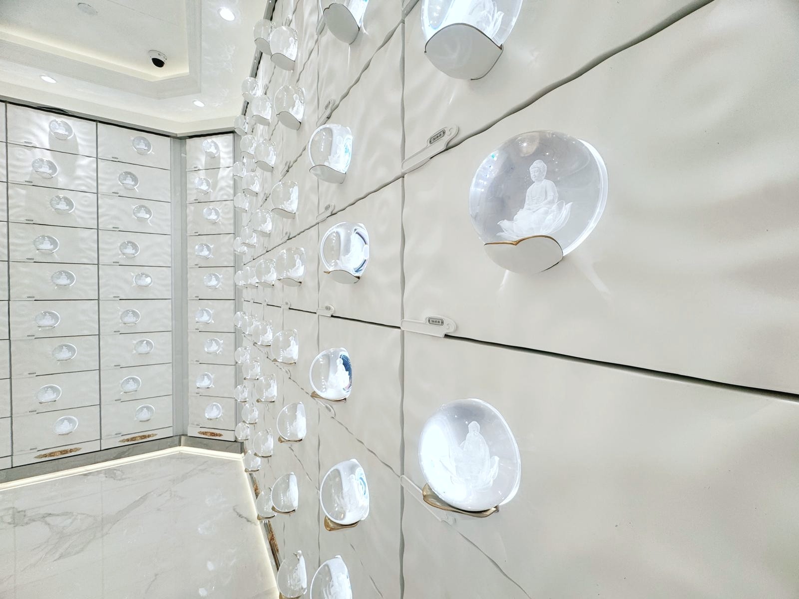 Peaceful and dignified columbarium space at Thian Leng Temple Singapore